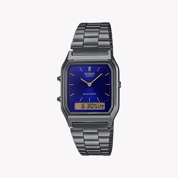 Casio Women's Gray Stainless Steel, Blue Dial | Aq-230egg-2aef