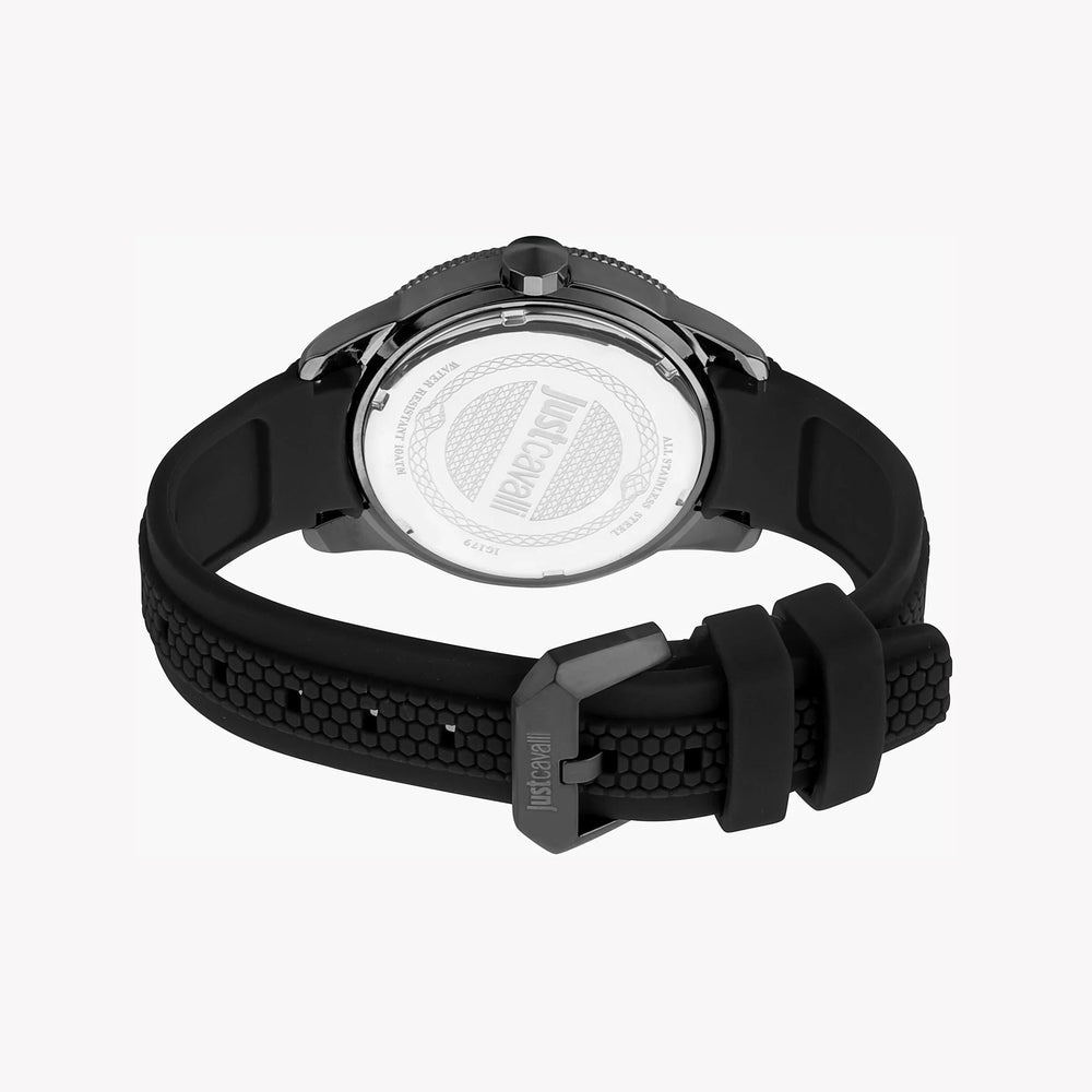 Just Cavalli Men's Black Silicone Watch, Gray Dial | Jc1g179p0045 by i-watch