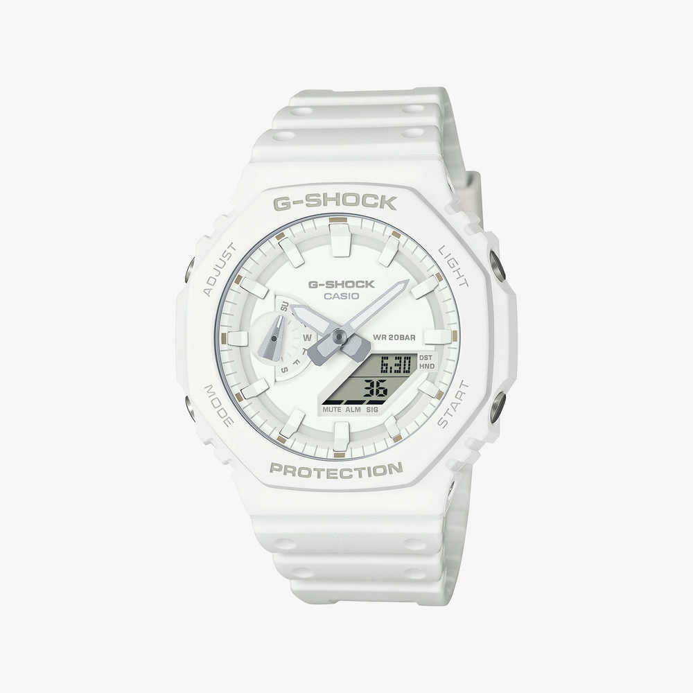G-Shock Men's White Resin Watch, Dual Led Light | Ga-2100-7a7dr by i-watch