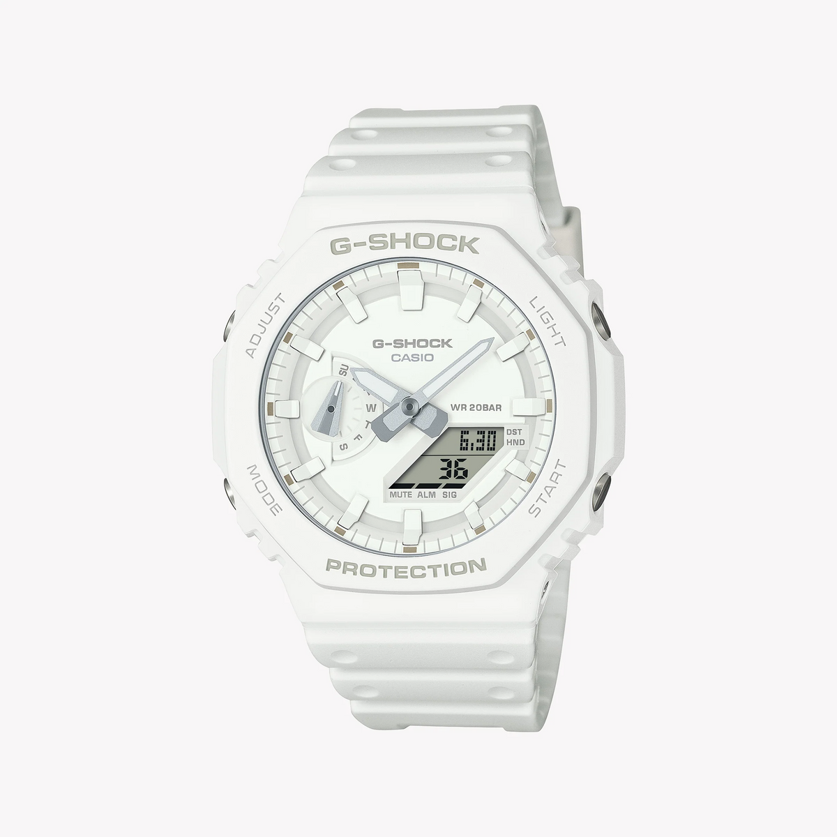 G-Shock Men's White Resin Watch, Dual Led Light | Ga-2100-7a7dr by i-watch