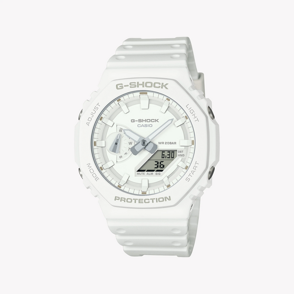 G-Shock Men's White Resin Watch, Dual Led Light | Ga-2100-7a7dr by i-watch