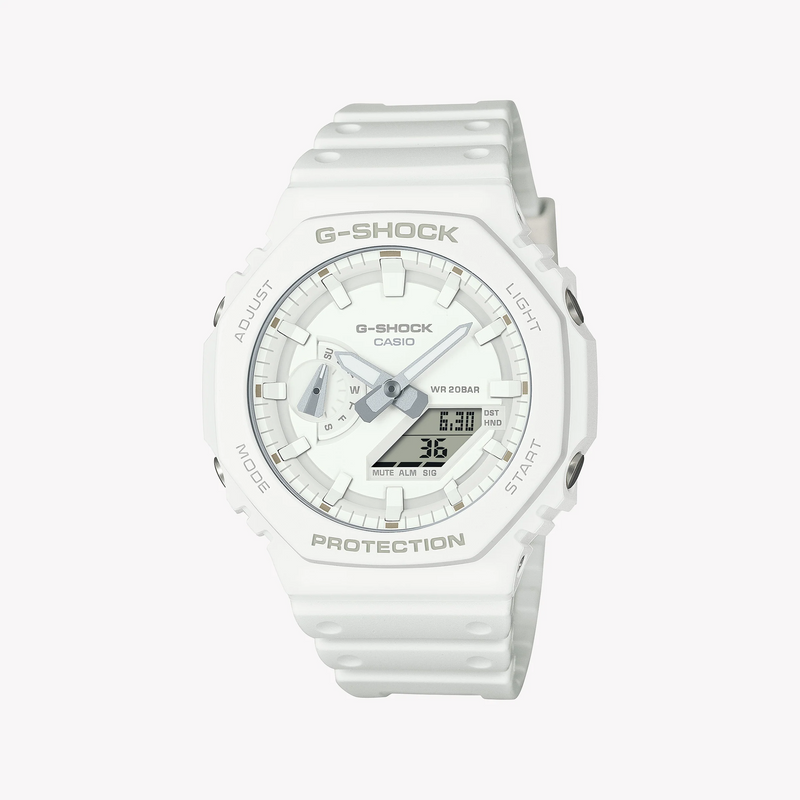 G-Shock Men's White Resin Watch, Dual Led Light | Ga-2100-7a7dr by i-watch