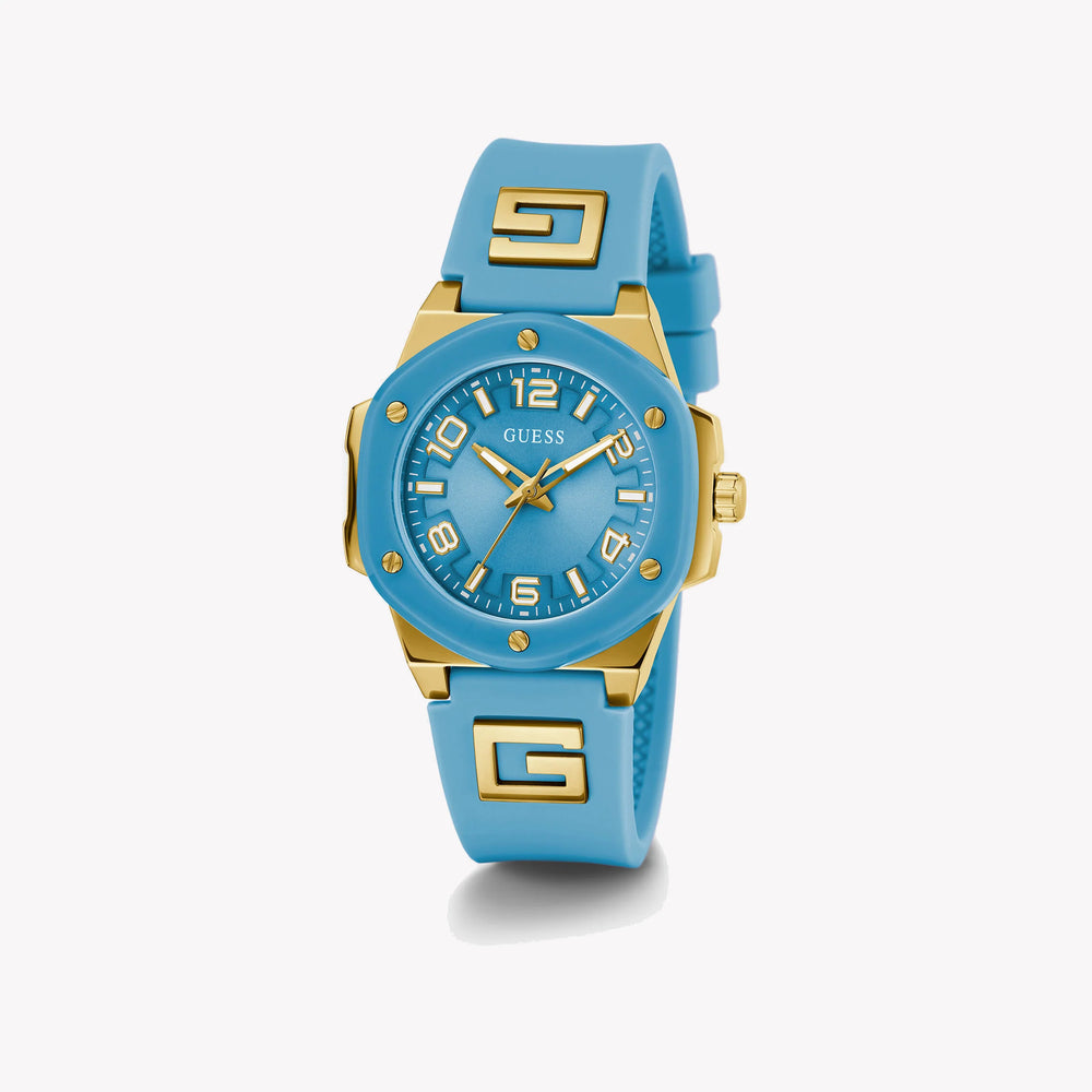 Bold Fusion Unisex Gold & Blue Silicone Watch | Gw0555l3 by i-watch