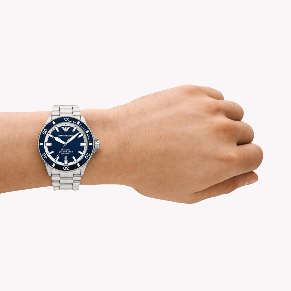 Emporio Armani Men's Silver Watch, Blue Dial | Ar60079 by i-watch