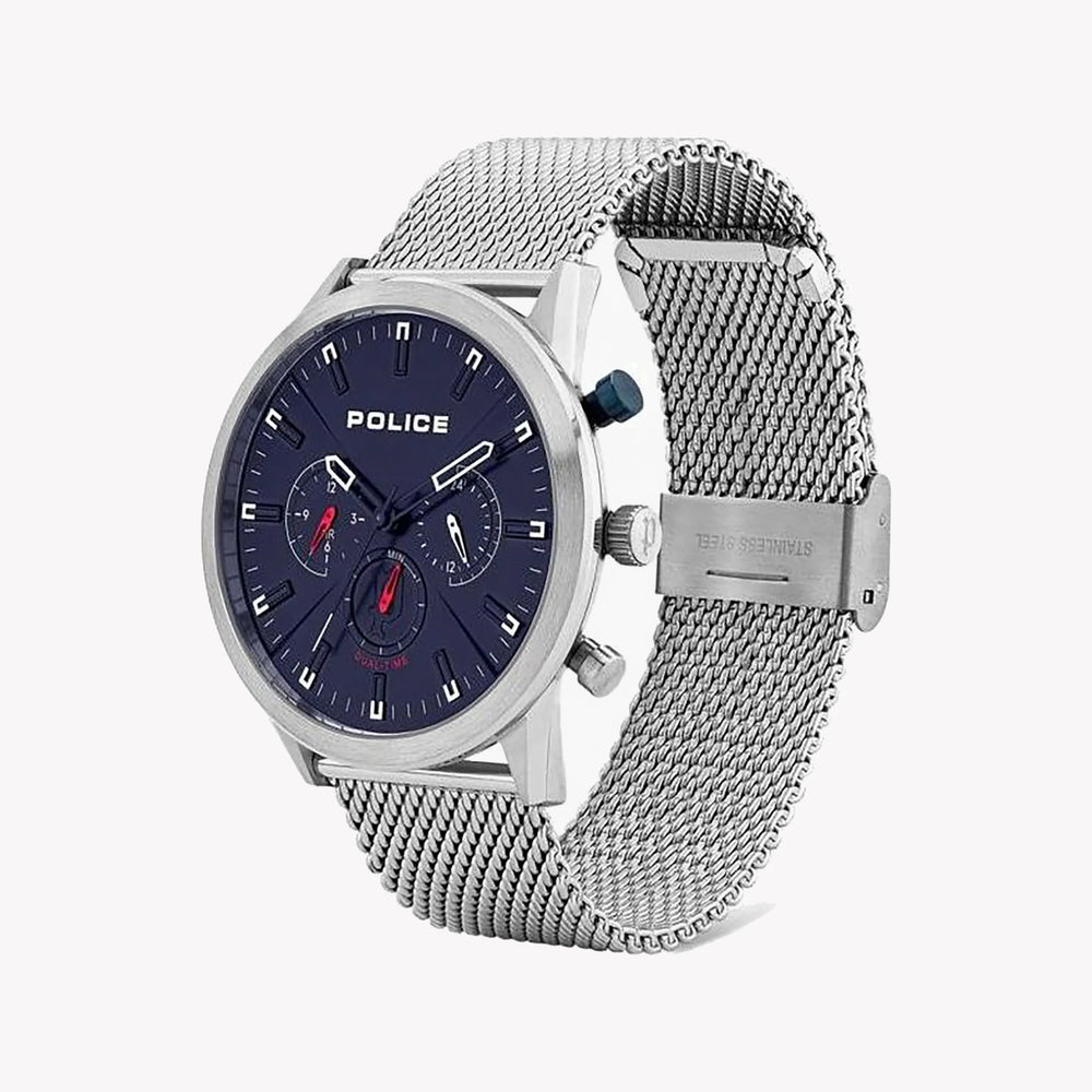 Police Men's Silver Stainless Steel Watch, Black Dial | P16021js03mm by i-watch