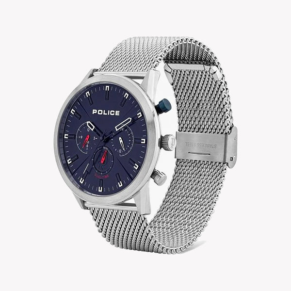 Police Men's Silver Stainless Steel Watch, Black Dial | P16021js03mm by i-watch