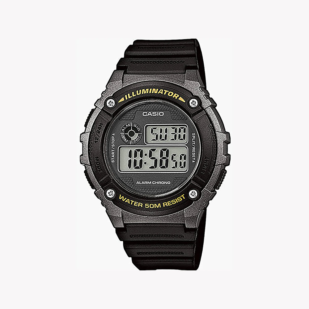 Casio W-216h-1bvdf Sporty Elegance - Men's Black Resin Watch With Digital Display & Water Resistance by i-watch