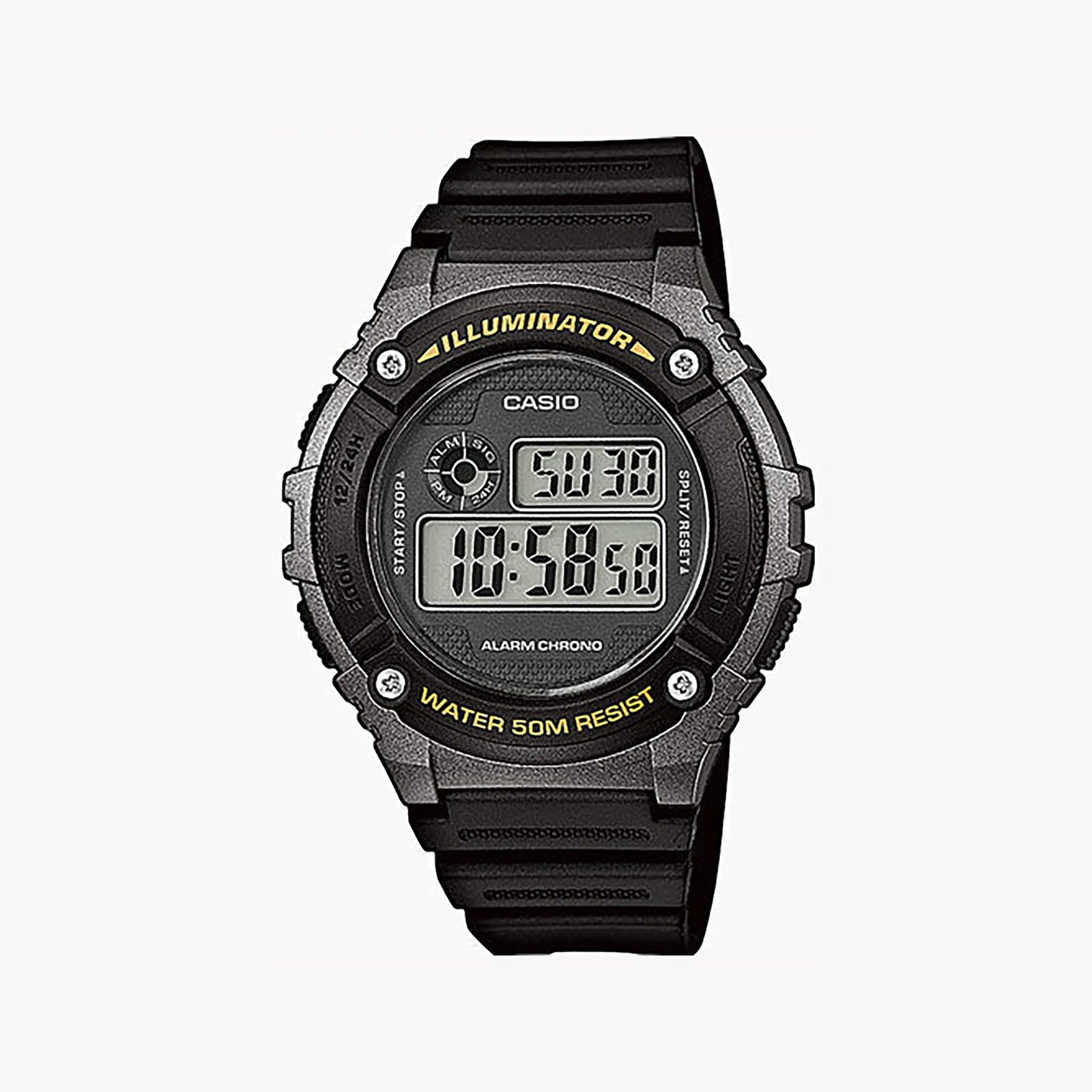 Casio W-216h-1bvdf Sporty Elegance - Men's Black Resin Watch With Digital Display & Water Resistance by i-watch