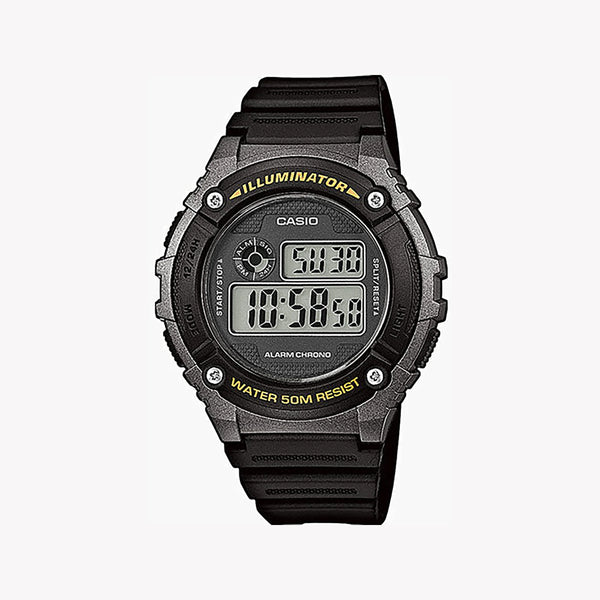 Casio W-216h-1bvdf Sporty Elegance - Men's Black Resin Watch With Digital Display & Water Resistance by i-watch