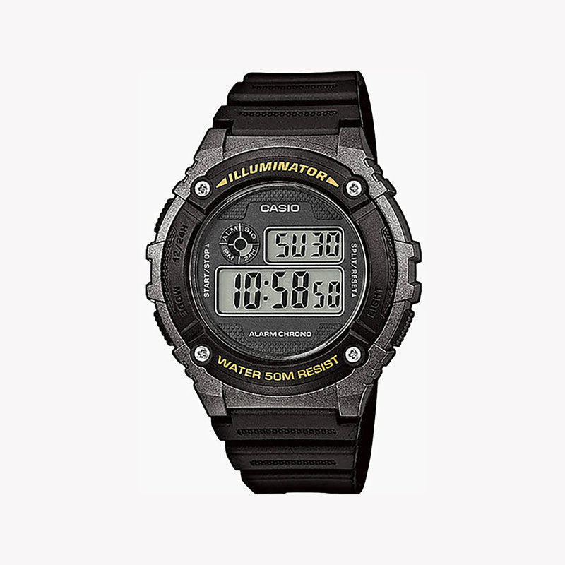 Casio W-216h-1bvdf Sporty Elegance - Men's Black Resin Watch With Digital Display & Water Resistance by i-watch