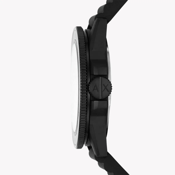 Armani Exchange Men's Black Watch, Silicone Band | Ax1852