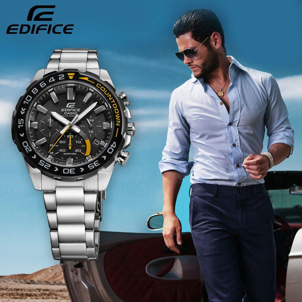 CASIO EDIFICE EFS-S550DB-1AVUDF - BOLD SPORTY MEN'S WATCH WITH SOLAR POWER & SAPPHIRE GLASS