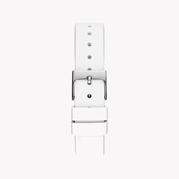 Guess Women's Silver Watch, White Silicone Band | Gw0381l1 by i-watch