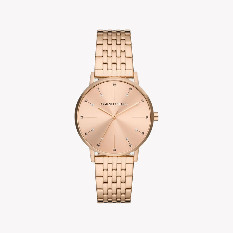 Armani exchange watch rose gold discount
