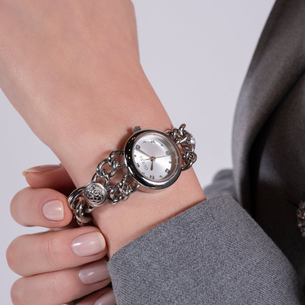 GUESS GW0758L1 SILVER CHIC - ELEGANT WOMEN'S WATCH WITH STAINLESS STEEL BAND & WHITE DIAL-i-Watch-4