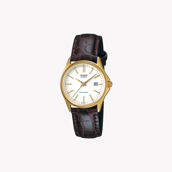LTP-1183Q-7ADF ELEGANT EXCELLENCE - TIMELESS WOMEN'S WATCH IN GOLD & BROWN