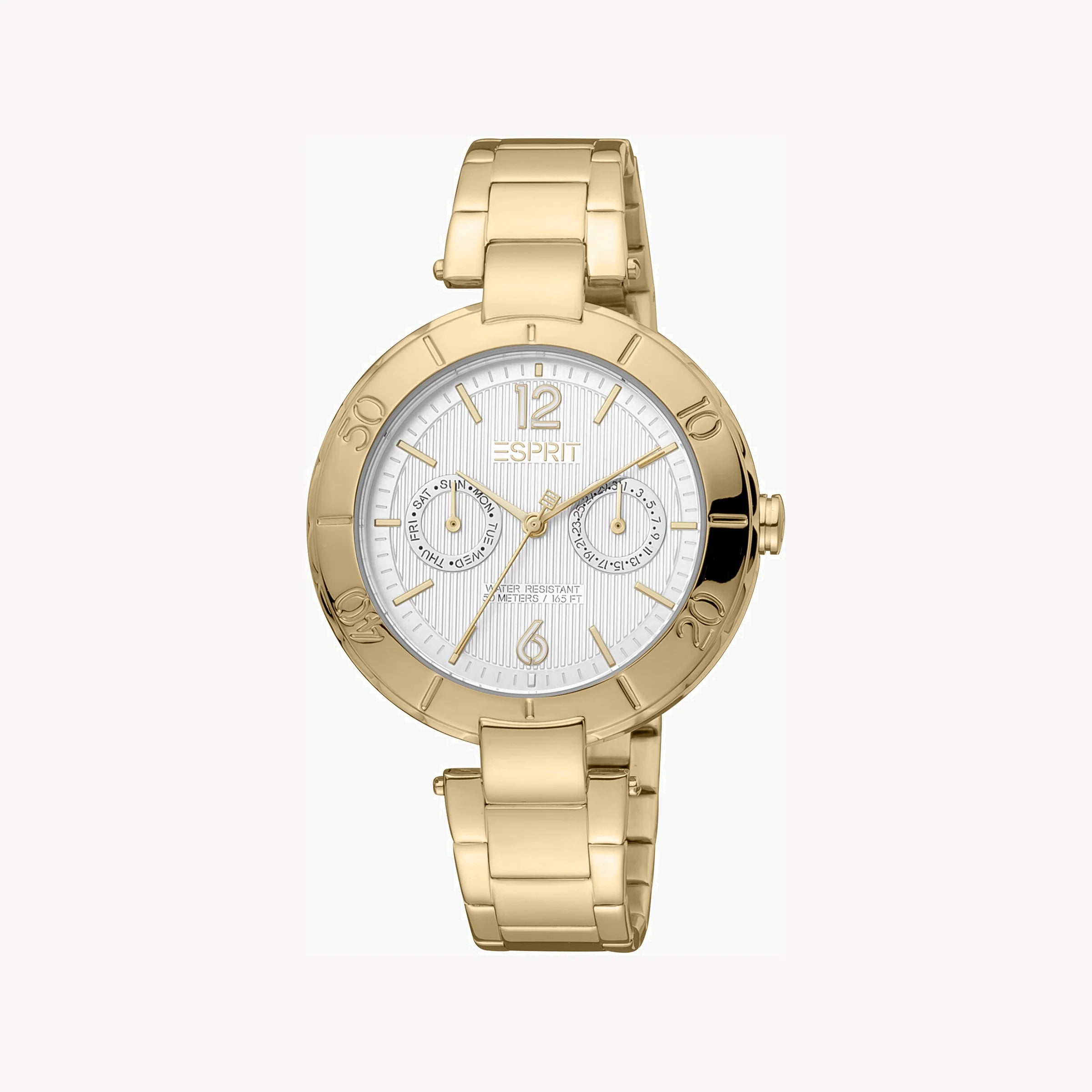 ESPRIT Women's Watch with Gold Stainless Steel Case and Gold Stainless Steel Band