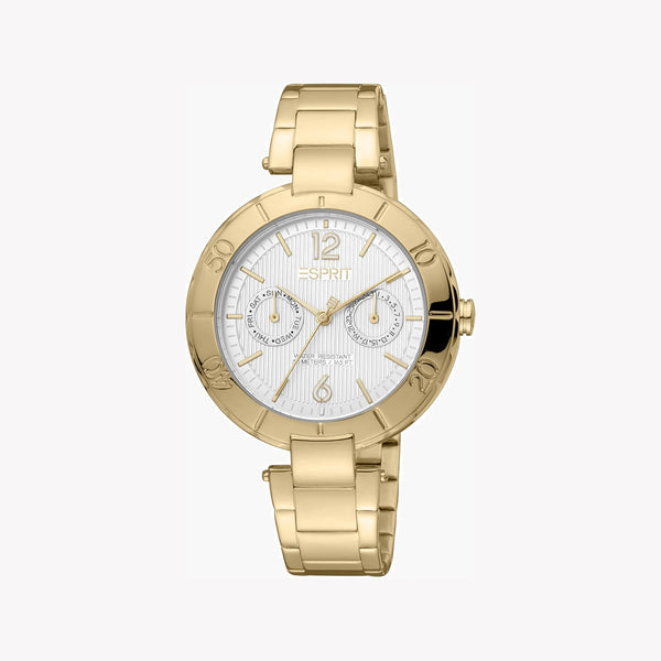 Esprit Women's Gold Stainless Steel Watch, Silver Dial | ES1L286M0065 by i-watch