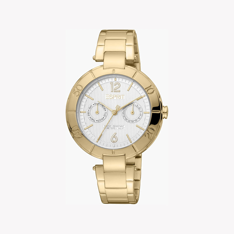 Esprit Women's Gold Stainless Steel Watch, Silver Dial | ES1L286M0065 by i-watch