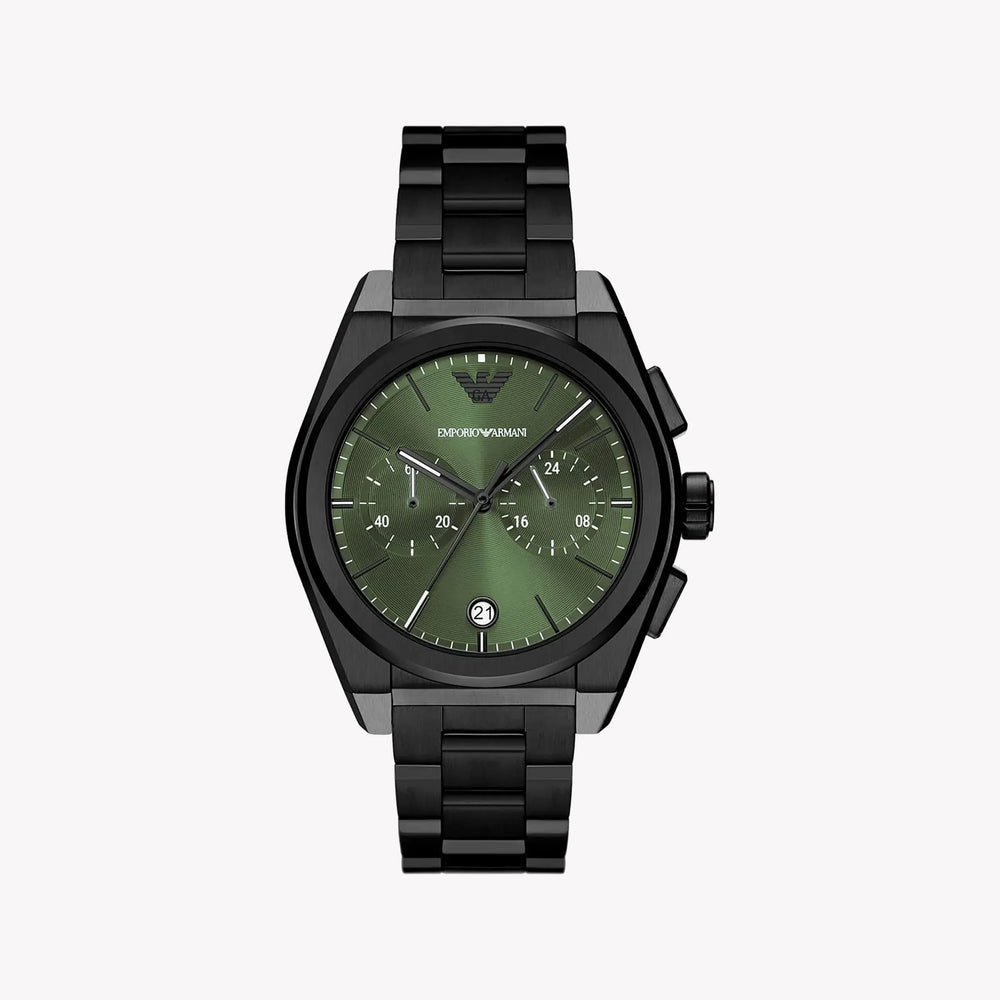 Emporio Armani Men's Black Stainless Steel Watch, Green Dial | Ar11562 by i-watch