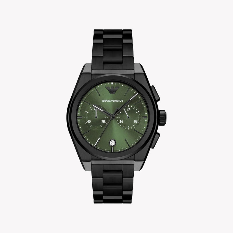 Emporio Armani Men's Black Stainless Steel Watch, Green Dial | Ar11562 by i-watch