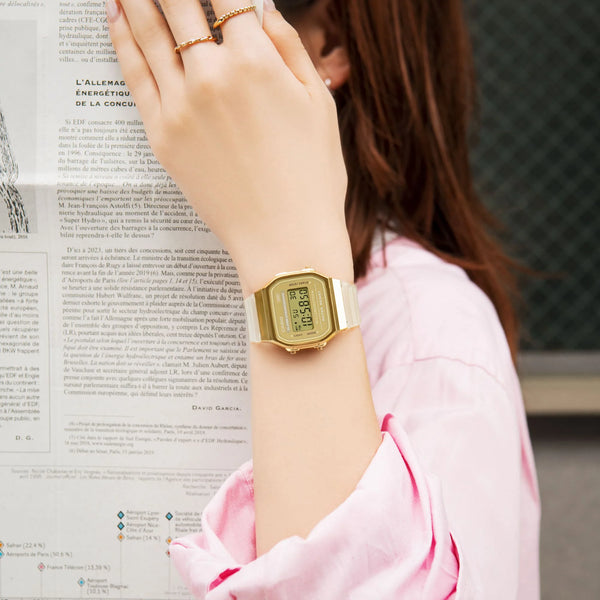 Casio Unisex Gold Resin Watch, White Band | A168xesg-9adf by i-watch