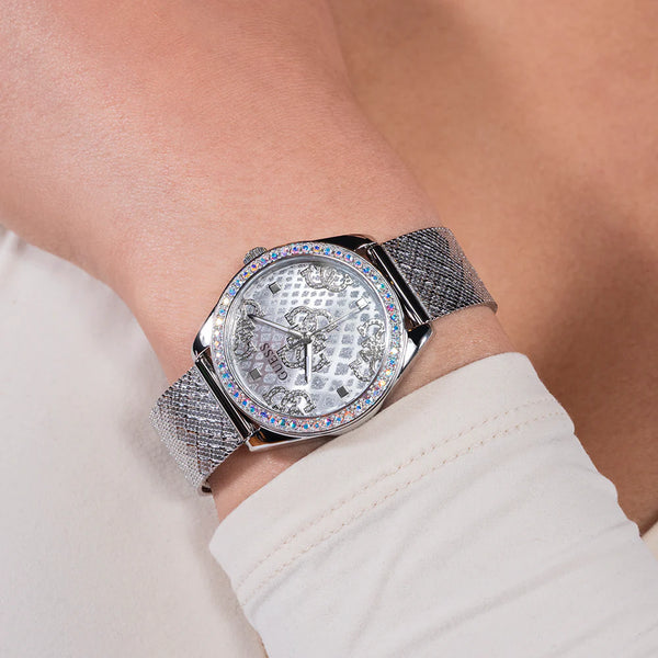 Guess Women's Silver Stainless Steel Watch, Silver Dial | Gw0748l1 by i-watch