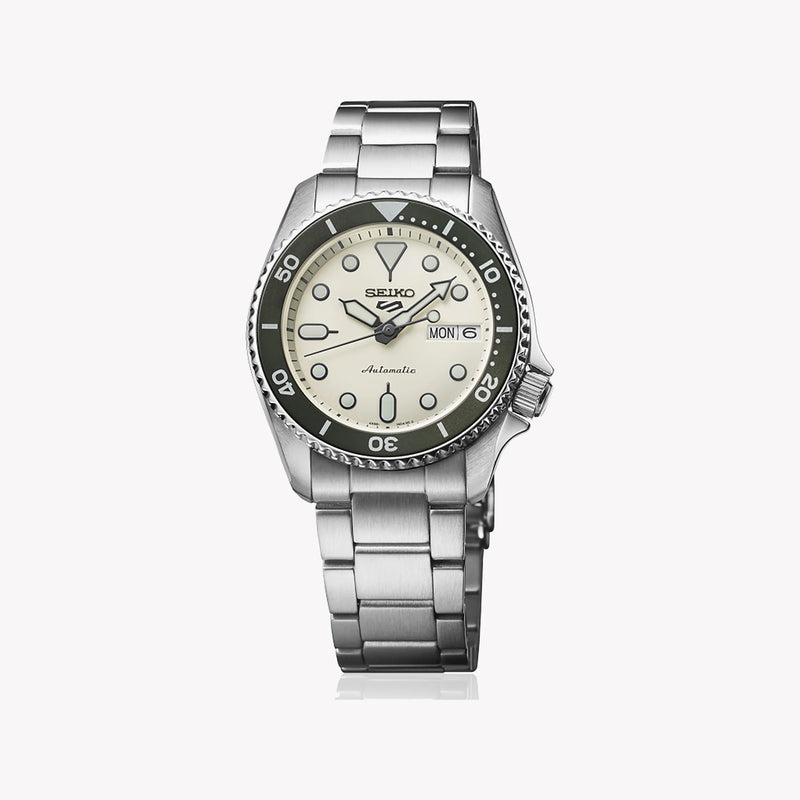 Seiko Men's Silver Stainless Steel Watch, Beige Dial | Srpk31k1 by i-watch