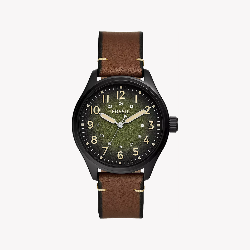 FOSSIL BQ2796 MEN'S WATCH - ELEGANT BLACK & GREEN TIMEPIECE FOR MODERN STYLE