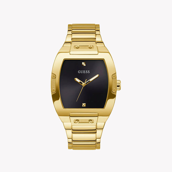 Guess Men's Gold Stainless Steel Watch, Black Dial | Gw0387g2 by i-watch