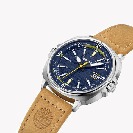 TIMBERLAND TDWGB2230803 - RUGGED ADVENTURER MEN'S WATCH WITH BLUE DIAL & BROWN LEATHER BAND-i-Watch-3