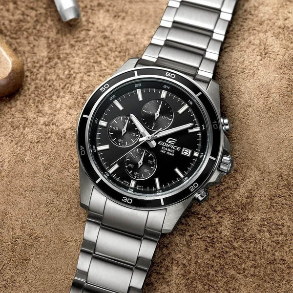 Efr-526d-1avuef Men's Silver Stainless Steel Watch, Black Dial | Efr-526d-1avuef by i-watch