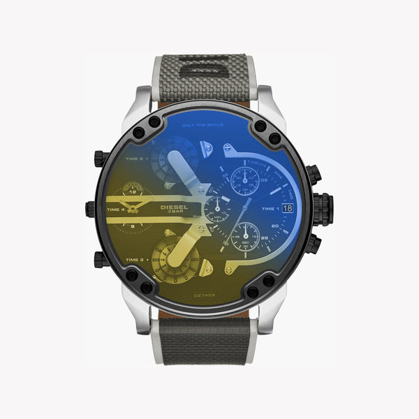 Diesel Men's Silver Stainless Steel, Multicolor Nylon | Dz7429 by i-watch