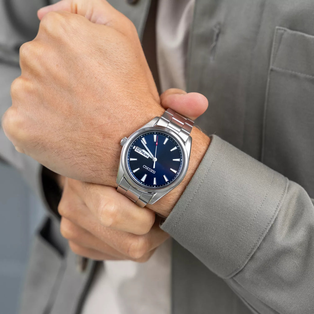 SEIKO SUR341P1 Men's Watch - Blue Dial, Silver Stainless Steel-i-Watch-2