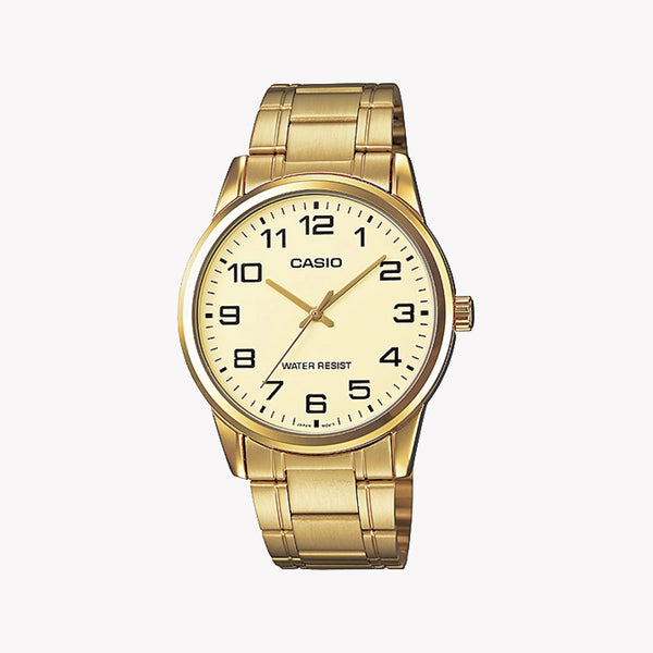 Timeless Elegance Men's Gold Watch, White Dial | Mtp-V001g-9budf by i-watch