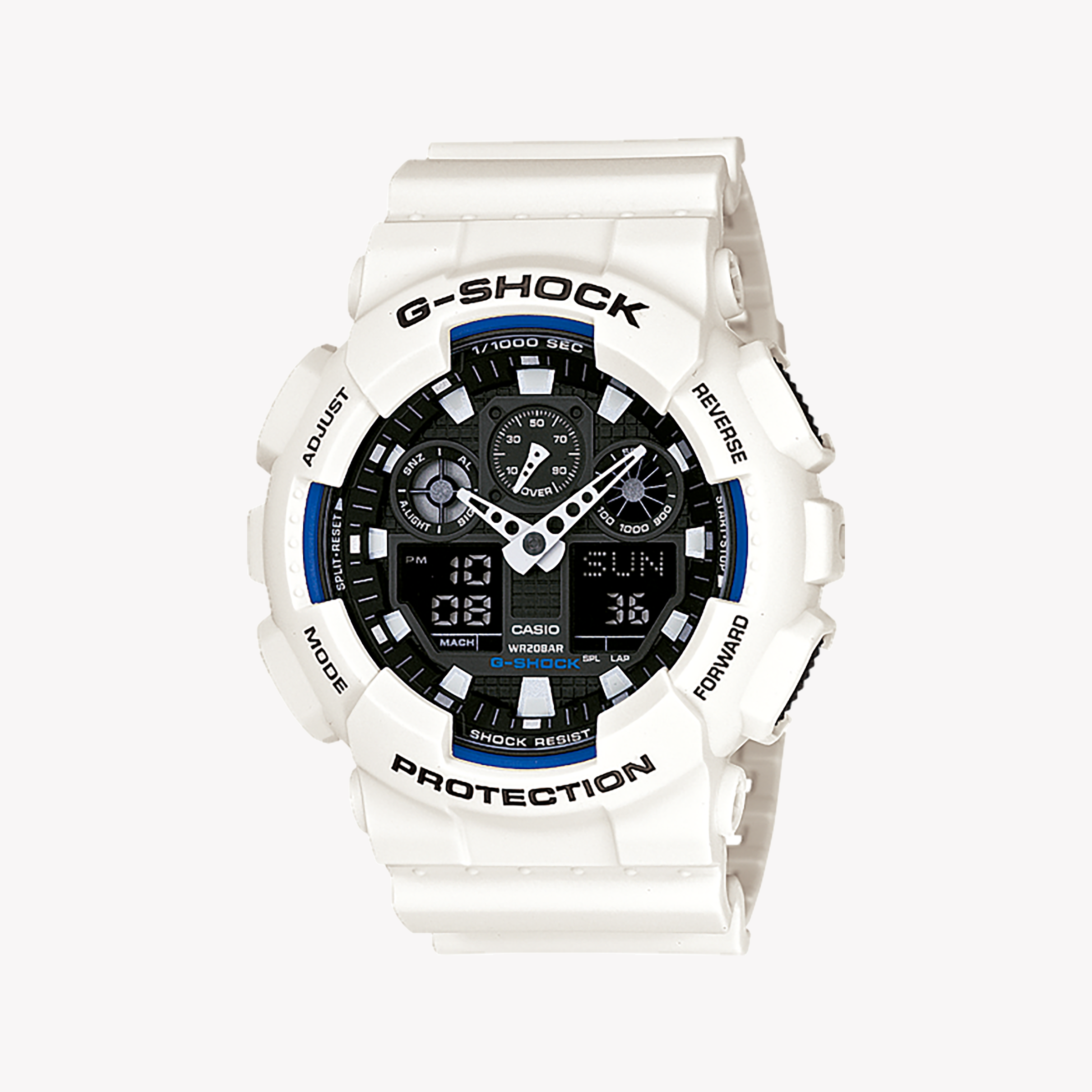 CASIO G-SHOCK GA100B-7A STYLISH ENDURANCE - MEN'S WHITE RESIN WATCH FOR ADVENTURE