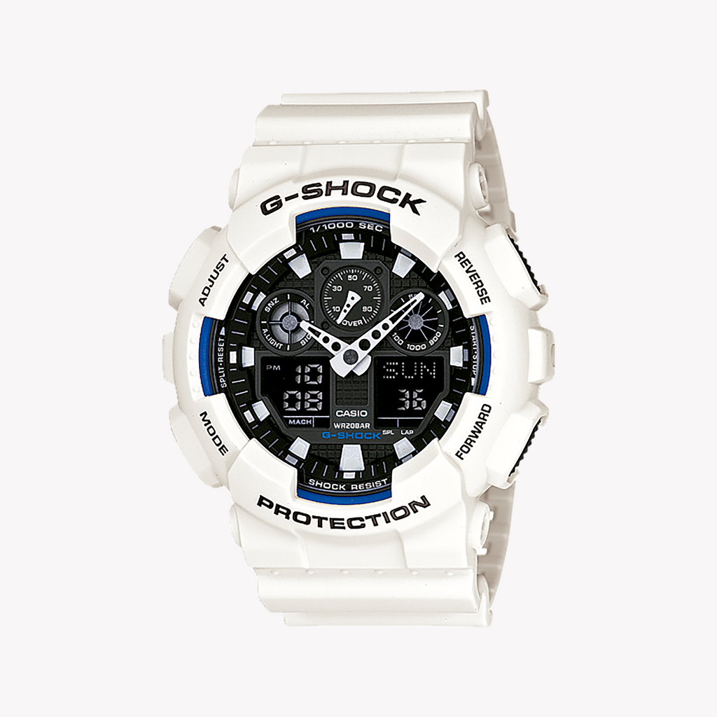 CASIO G-SHOCK GA100B-7A STYLISH ENDURANCE - MEN'S WHITE RESIN WATCH FOR ADVENTURE