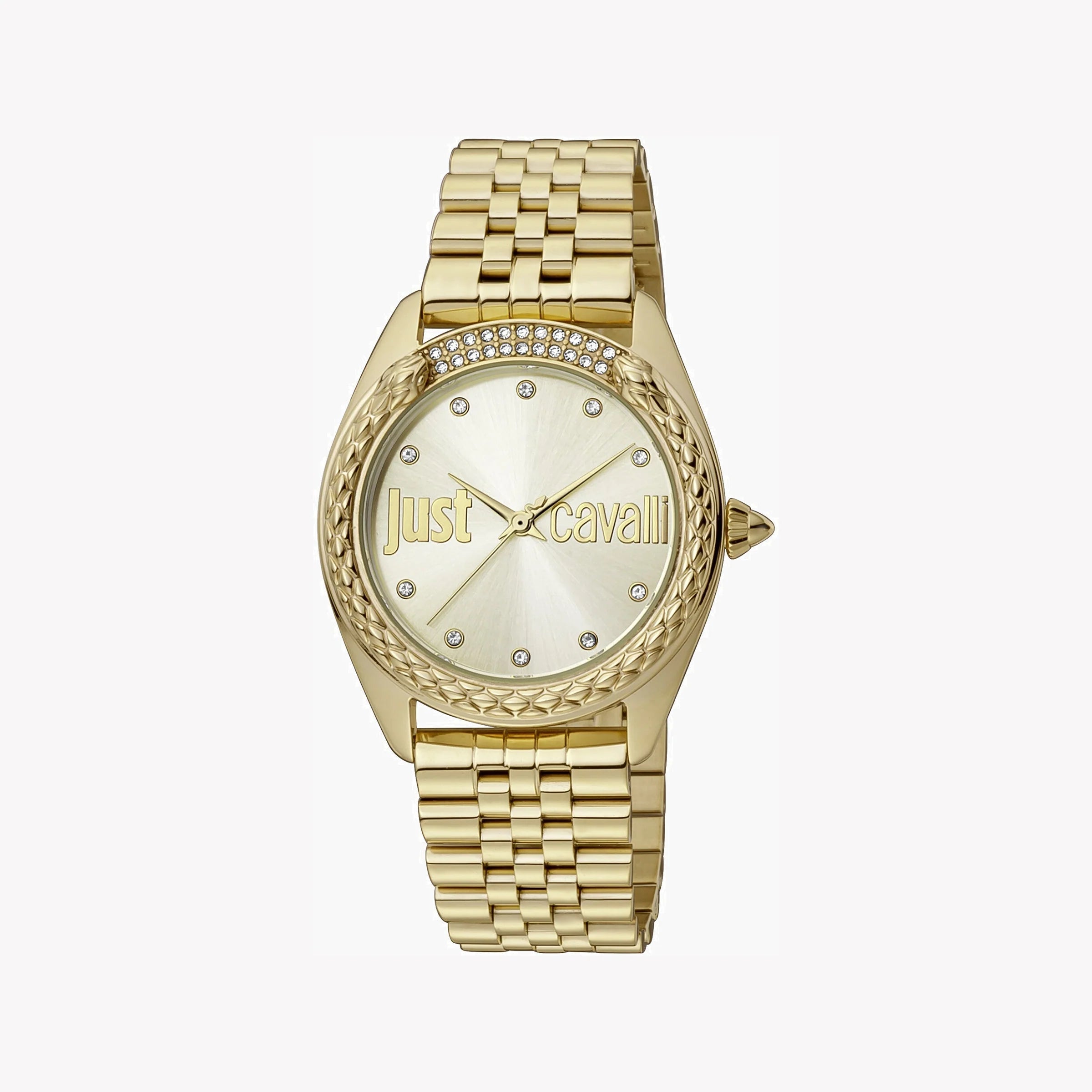 JUST CAVALLI Women's Watch with Gold Stainless Steel Case and Gold Stainless Steel Band