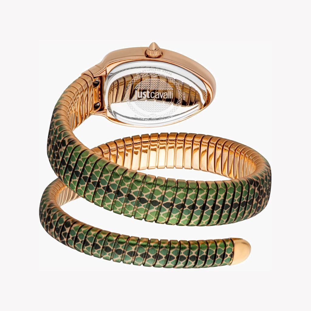 JUST CAVALLI Women's Watch with Rose Gold Stainless Steel Case and Green & Rose Gold & Black Stainless Steel Band-i-Watch-3