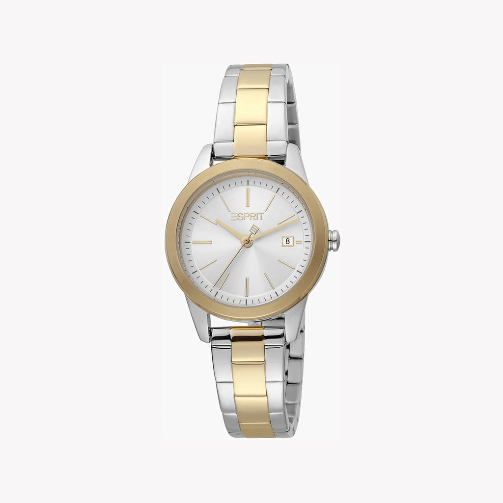 ESPRIT Women's Watch with Silver Stainless Steel Case and Silver & Gold Stainless Steel Band