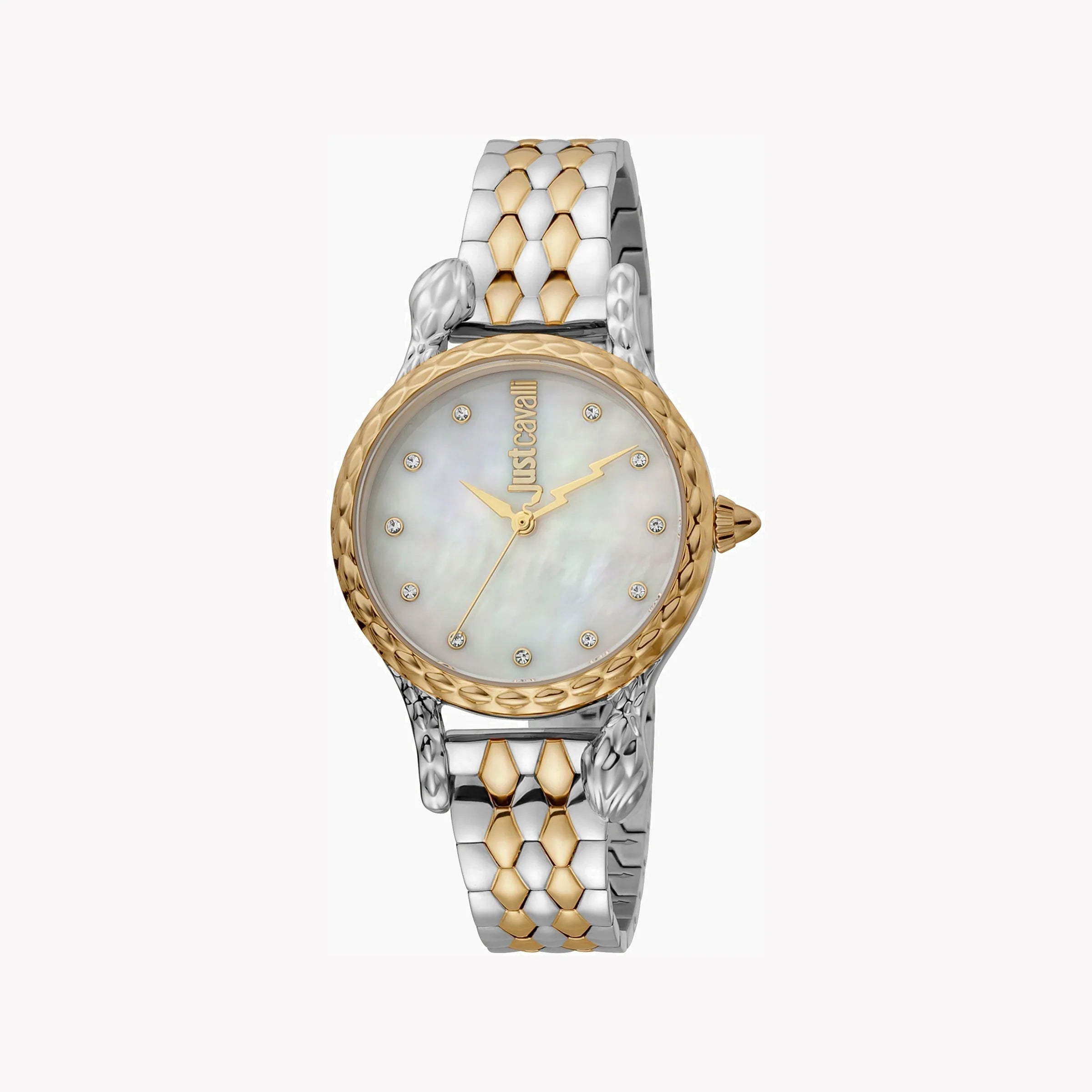 JUST CAVALLI Women's Watch with Silver & Gold Stainless Steel Case and Silver & Gold Stainless Steel Band