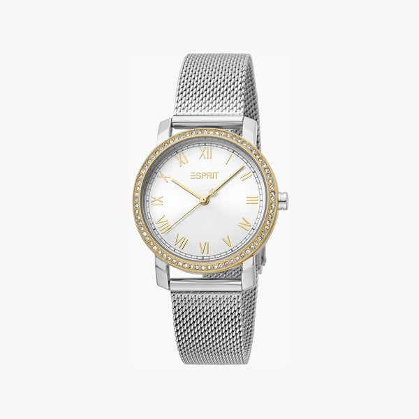 Esprit Women's Silver & Gold Stainless Steel Watch, Silver Dial | Es1l119m0045 by i-watch