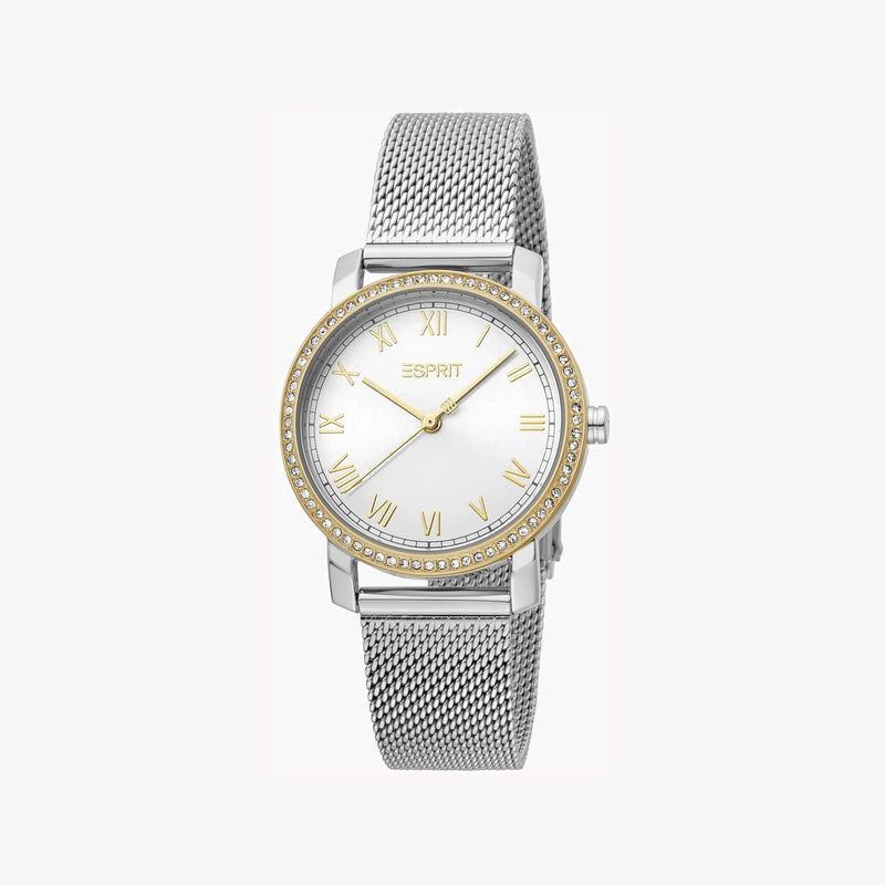 Esprit Women's Silver & Gold Stainless Steel Watch, Silver Dial | Es1l119m0045 by i-watch