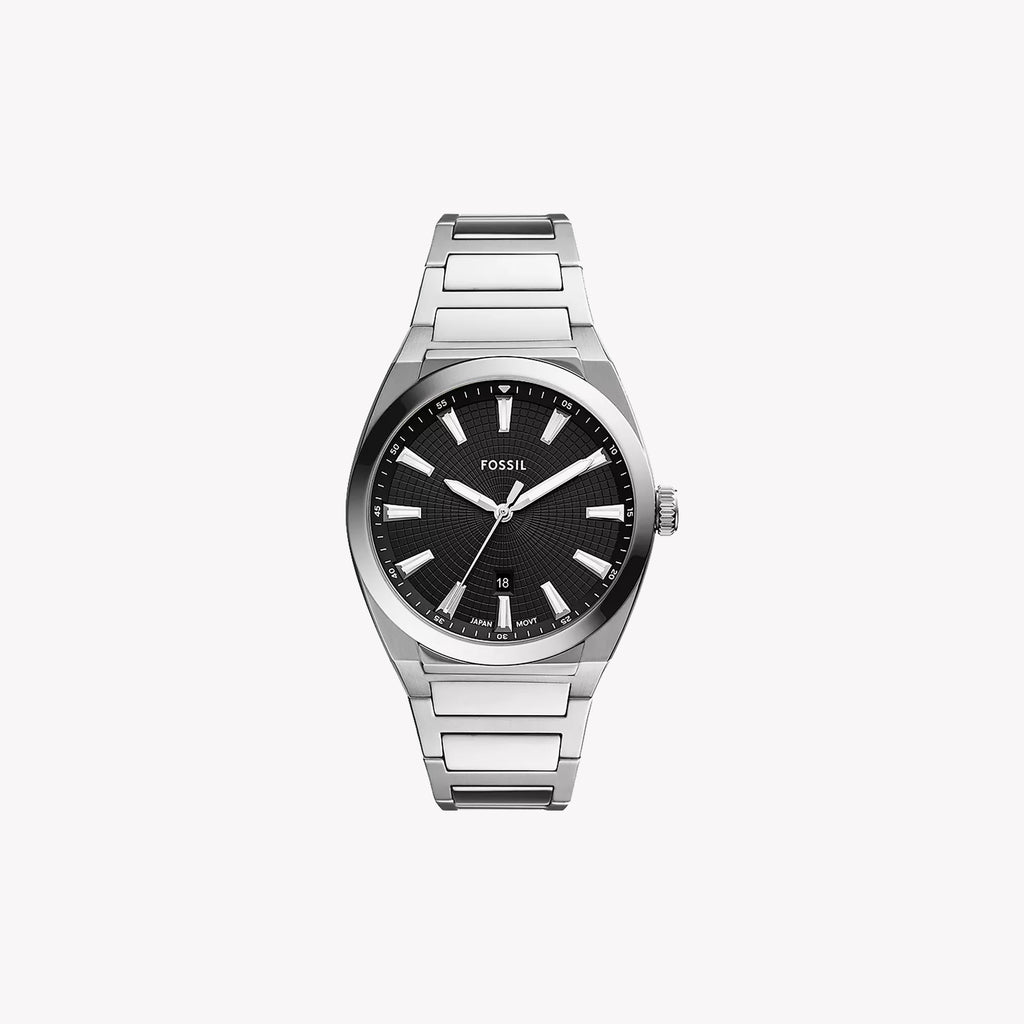 FOSSIL FS5821 - SLEEK STAINLESS STEEL MEN'S WATCH WITH BLACK DIAL & QUARTZ MOVEMENT