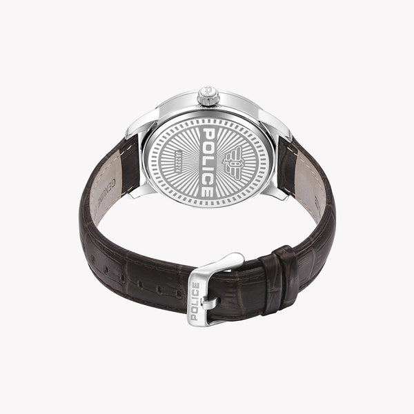 Police Men's Black Stainless Steel, Brown Leather | Pewja2227410 by i-watch