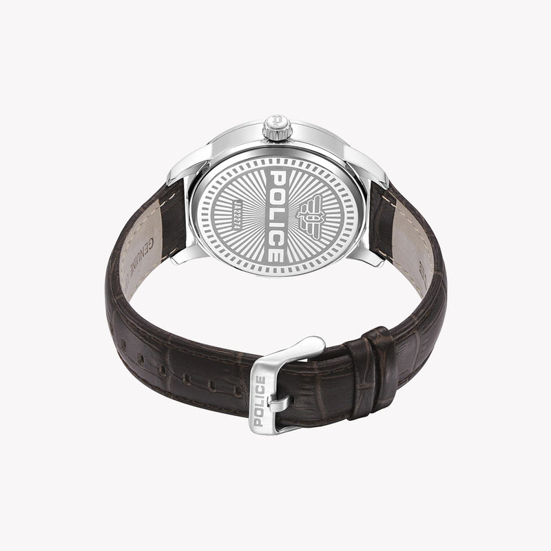 Police Men's Black Stainless Steel, Brown Leather | Pewja2227410 by i-watch
