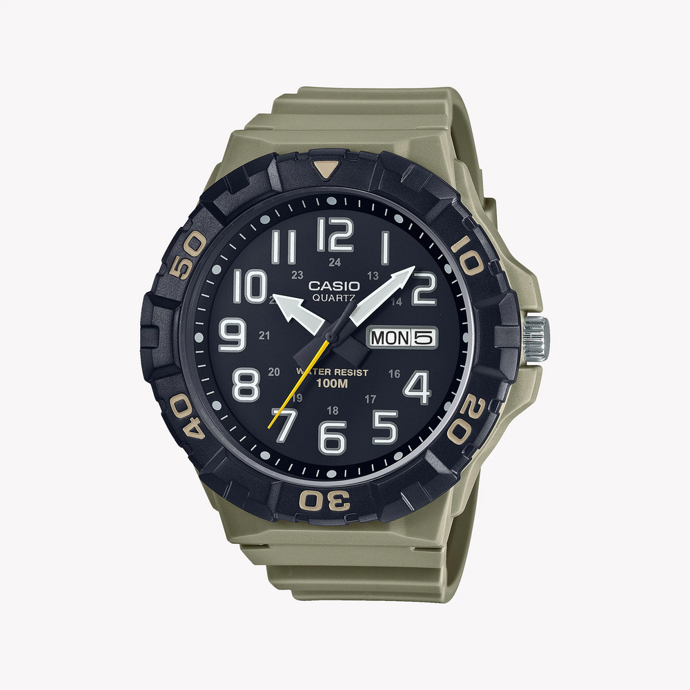 Casio Men's Black Resin Watch, Green Band | Mrw-210h-5avdf by i-watch