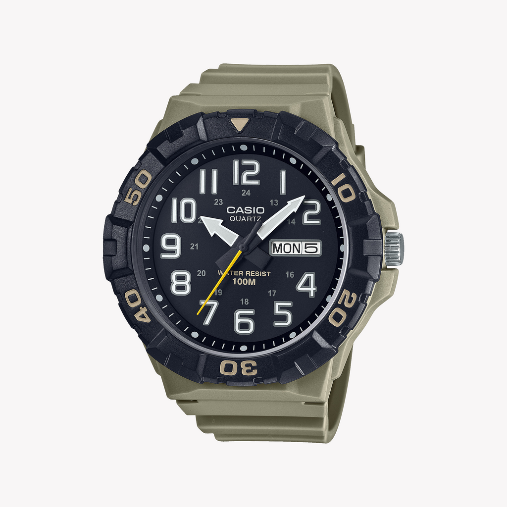 CASIO MRW-210H-5AVDF SPORTY ADVENTURER - MEN'S WATCH WITH BLACK RESIN CASE AND VIBRANT GREEN BAND