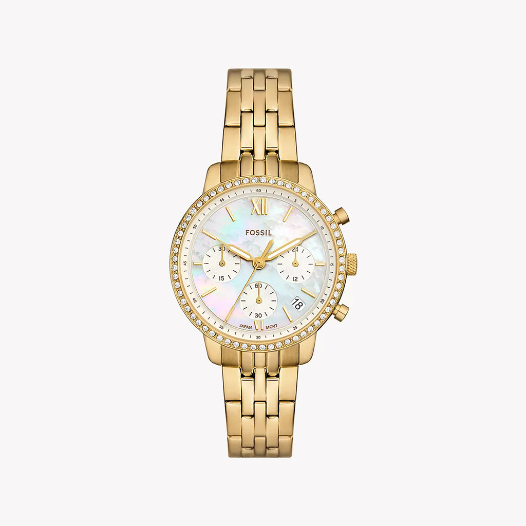 Fossil ES5358 RADIANT ELEGANCE - GOLD STAINLESS STEEL WOMEN'S WATCH with White Dial