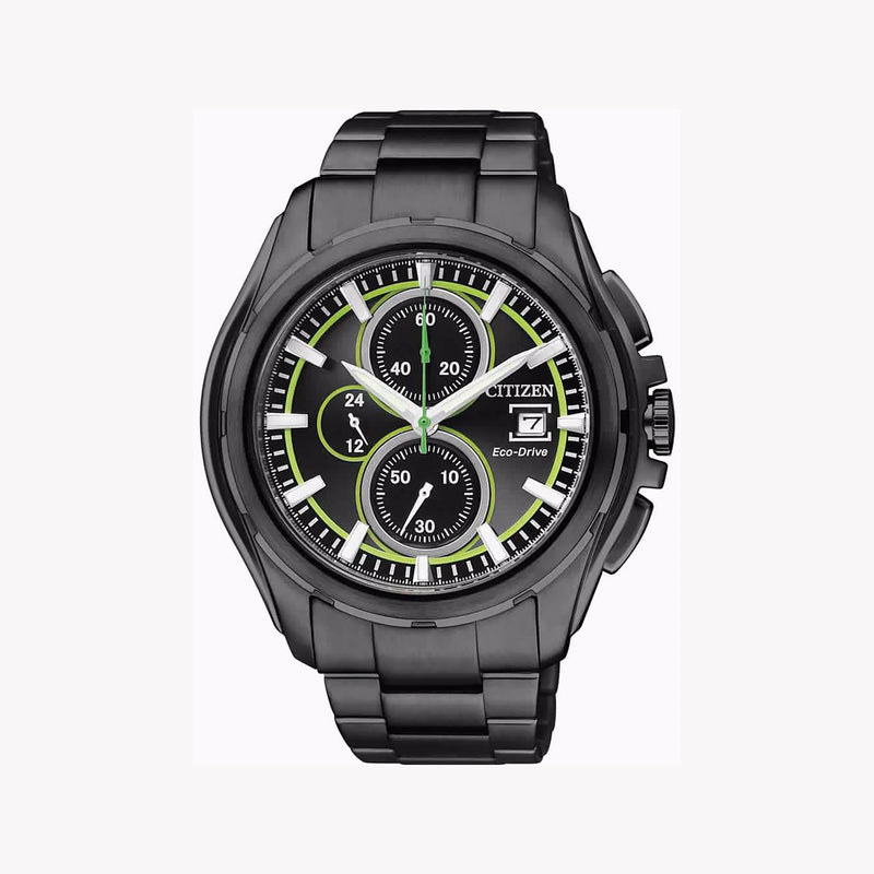Citizen Eco-Drive Ca0275-55e - Bold Black Powerhouse Men's Watch With Chronograph & Eco-Friendly Style by i-watch